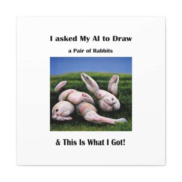 Funny Canvas Art Print Gallery Wrap - I Asked My AI to Draw a Pair of Rabbits & This Is What I Got! - Image 56