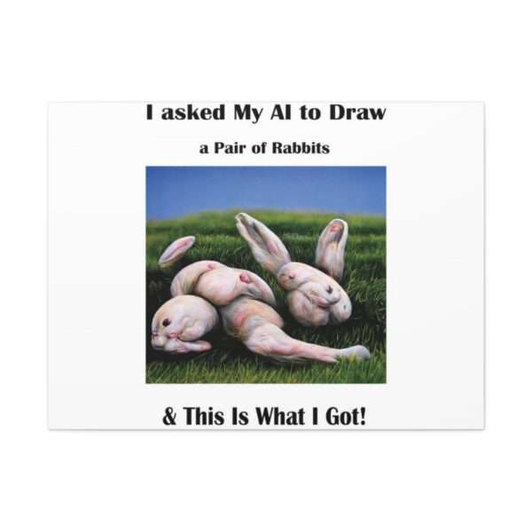 Funny Canvas Art Print Gallery Wrap - I Asked My AI to Draw a Pair of Rabbits & This Is What I Got! - Image 76