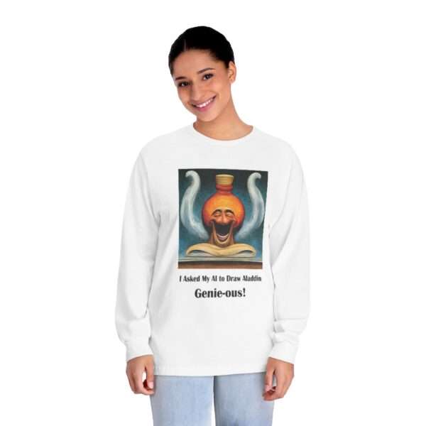 Unisex Classic Long Sleeve T-Shirt - I Asked My AI to Draw Aladdin – Genie-ous!