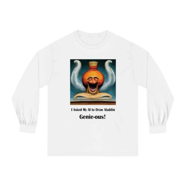 Unisex Classic Long Sleeve T-Shirt - I Asked My AI to Draw Aladdin – Genie-ous! - Image 2