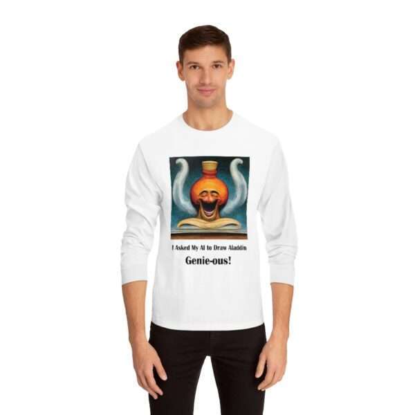 Unisex Classic Long Sleeve T-Shirt - I Asked My AI to Draw Aladdin – Genie-ous! - Image 3