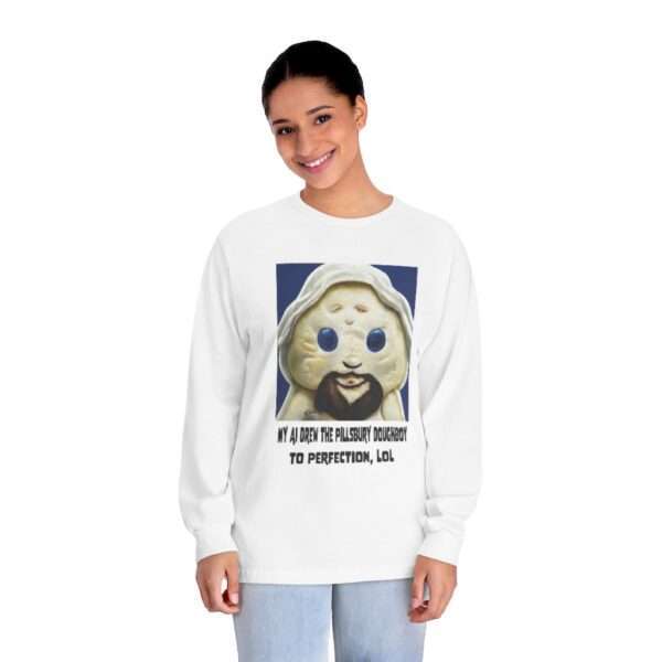 Unisex Classic Long Sleeve T-Shirt - My AI Drew the Pillsbury Doughboy to Perfection, LOL - Image 3