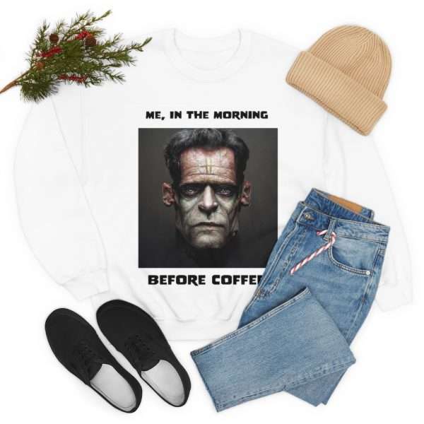 Unisex Heavy Blend™ Crewneck Sweatshirt - Me, in the Morning Before Coffee - Image 7