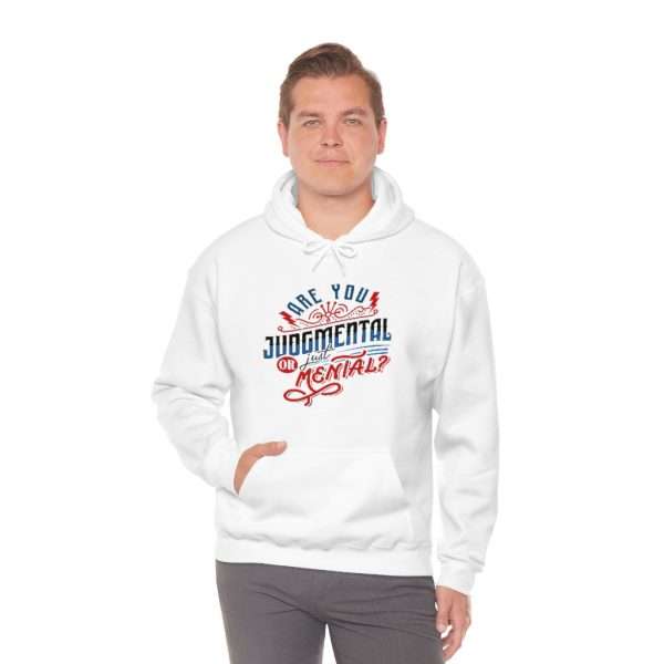 Unisex Heavy Blend™ Hooded Sweatshirt - Are You Judgmental or Just Mental? - Image 5