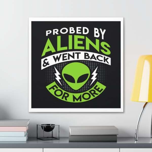 Funny Canvas Art Print Gallery Wrap - Probed By Aliens & Went Back for More - Image 24