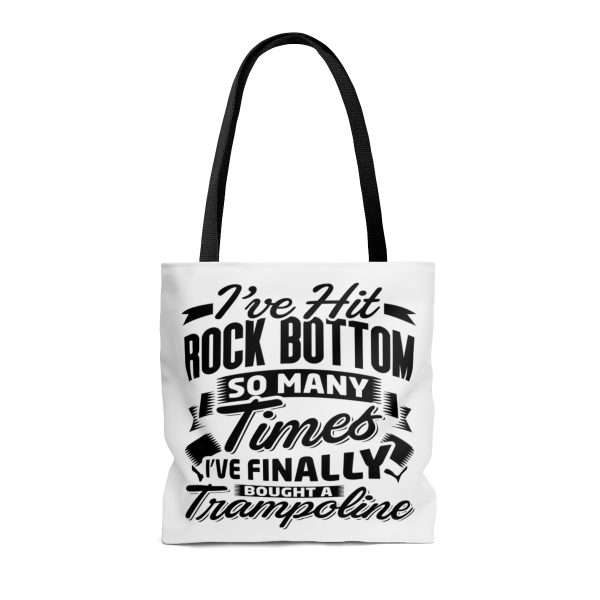 AOP Tote Bag - I’ve Hit Rock Bottom So Many Times I’ve Finally Bought a Trampoline - Image 2