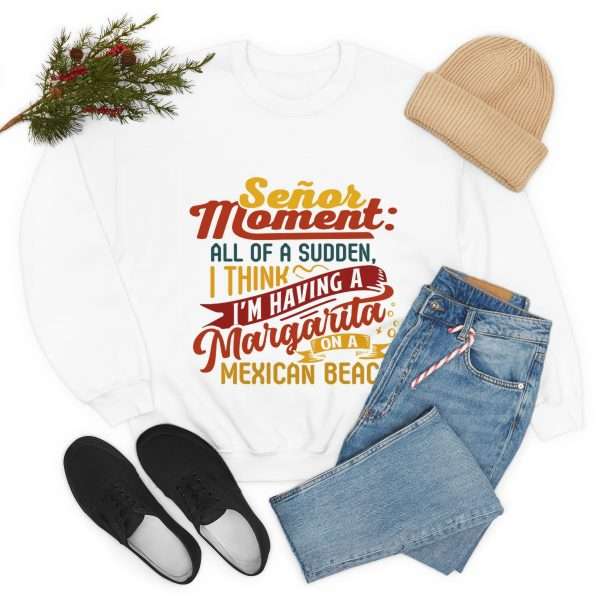 Unisex Heavy Blend™ Crewneck Sweatshirt - Señor Moment: All of a Sudden, I Think I’m Having a Margarita on a Mexican Beach - Image 7