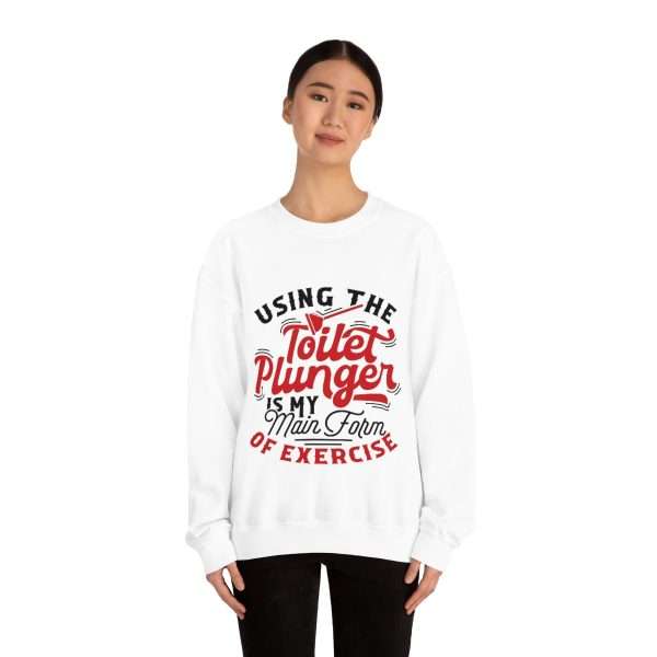 Unisex Heavy Blend™ Crewneck Sweatshirt - Using the Toilet Plunger Is My Main Form of Exercise - Image 3