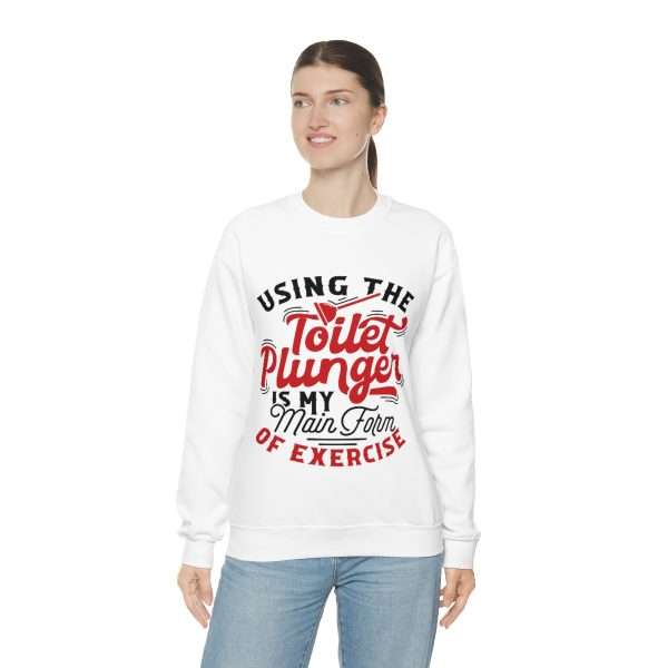 Unisex Heavy Blend™ Crewneck Sweatshirt - Using the Toilet Plunger Is My Main Form of Exercise - Image 5