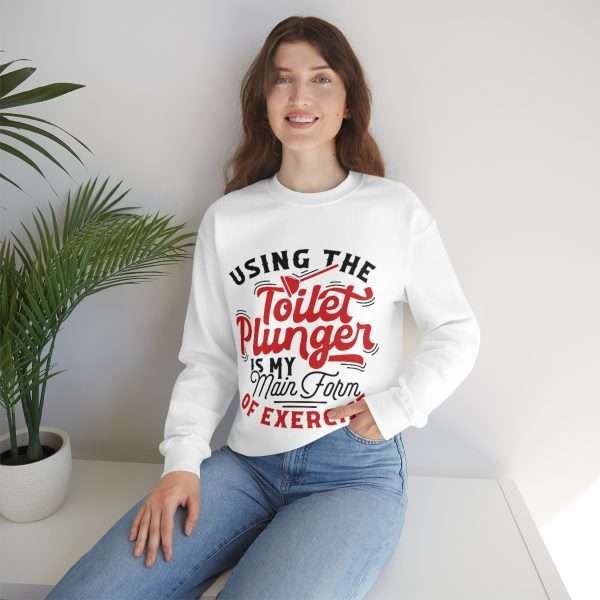 Unisex Heavy Blend™ Crewneck Sweatshirt - Using the Toilet Plunger Is My Main Form of Exercise - Image 6