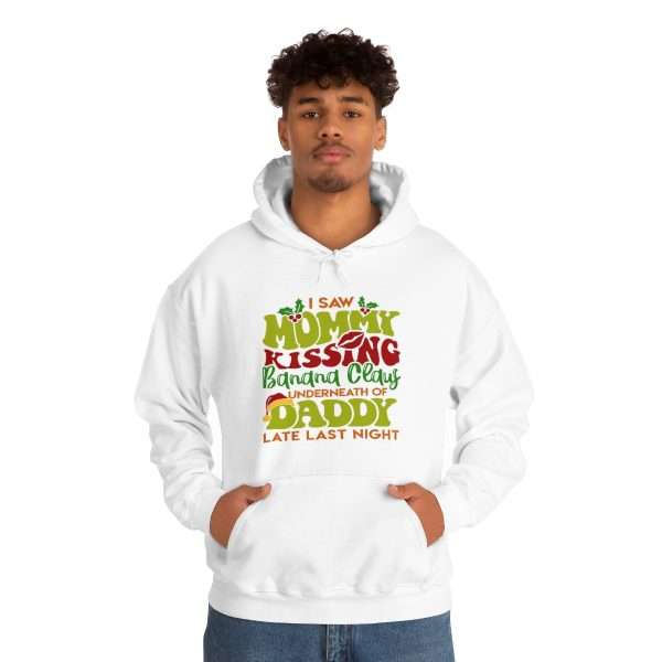 Unisex Heavy Blend™ Hooded Sweatshirt - I Saw Mommy Kissing Banana Claus Underneath of Daddy Late Last Night - Image 4