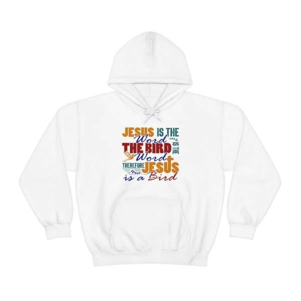 Unisex Heavy Blend™ Hooded Sweatshirt - Jesus Is the Word, The Bird Is the Word, Therefore, Jesus Is a Bird - Image 2