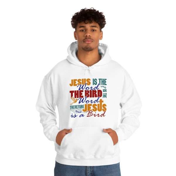 Unisex Heavy Blend™ Hooded Sweatshirt - Jesus Is the Word, The Bird Is the Word, Therefore, Jesus Is a Bird - Image 4