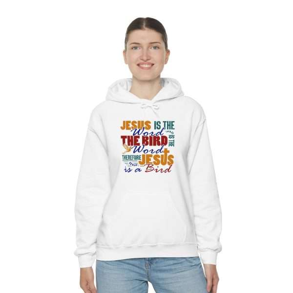 Unisex Heavy Blend™ Hooded Sweatshirt - Jesus Is the Word, The Bird Is the Word, Therefore, Jesus Is a Bird - Image 5