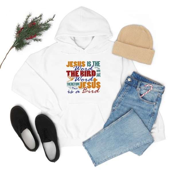 Unisex Heavy Blend™ Hooded Sweatshirt - Jesus Is the Word, The Bird Is the Word, Therefore, Jesus Is a Bird - Image 7