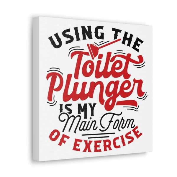 Funny Canvas Art Print Gallery Wrap - Using the Toilet Plunger Is My Main Form of Exercise - Image 37