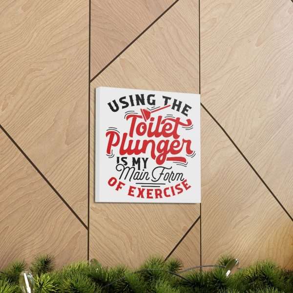 Funny Canvas Art Print Gallery Wrap - Using the Toilet Plunger Is My Main Form of Exercise - Image 42