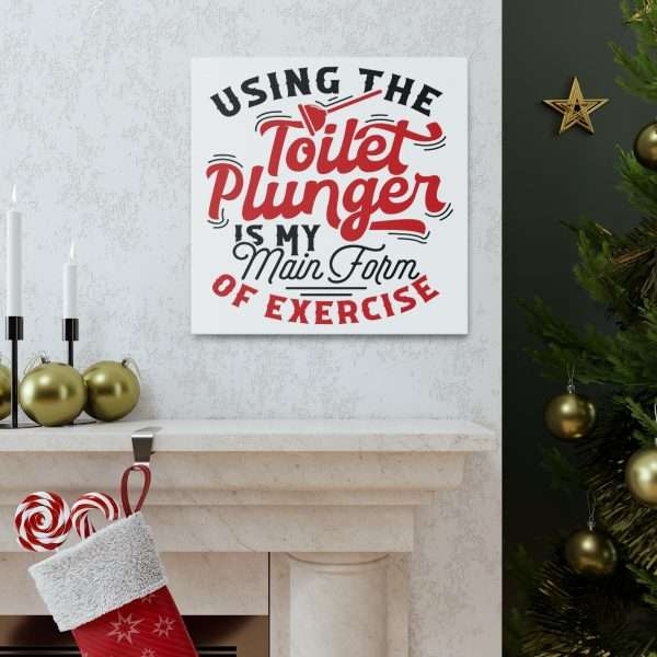 Funny Canvas Art Print Gallery Wrap - Using the Toilet Plunger Is My Main Form of Exercise - Image 48