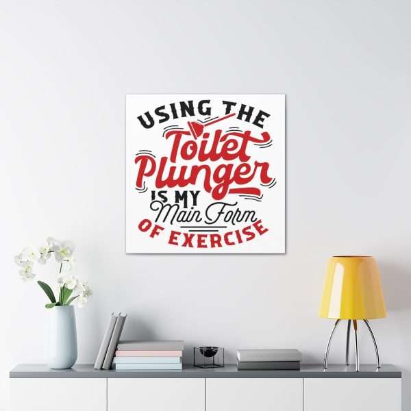 Funny Canvas Art Print Gallery Wrap - Using the Toilet Plunger Is My Main Form of Exercise - Image 25