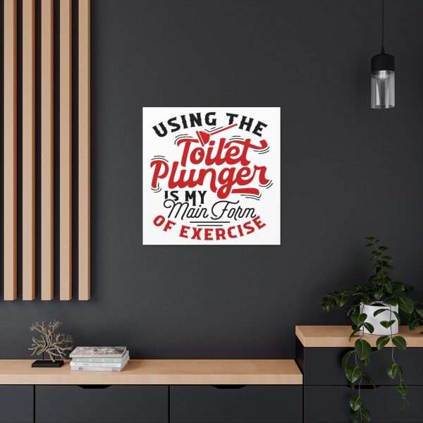 Funny Canvas Art Print Gallery Wrap - Using the Toilet Plunger Is My Main Form of Exercise - Image 26