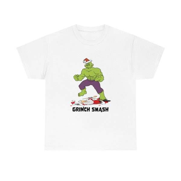 Unisex Heavy Cotton Tee - Grinch Smash - Image 2