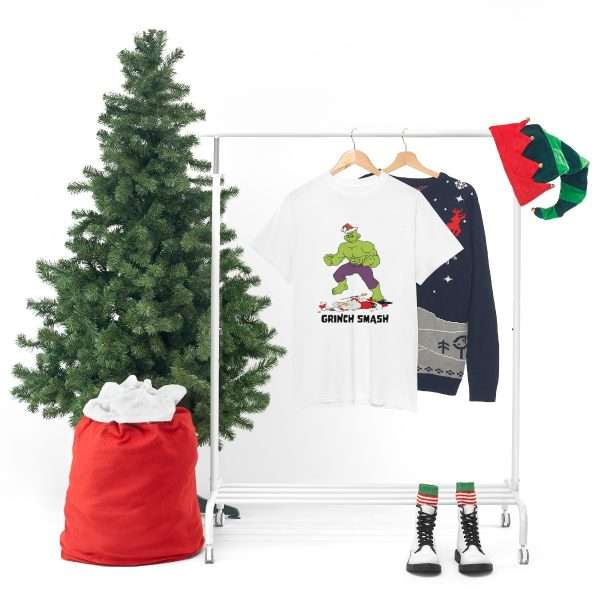 Unisex Heavy Cotton Tee - Grinch Smash - Image 8