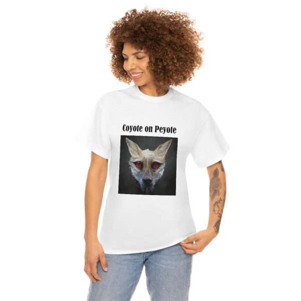 Unisex Heavy Cotton T-shirt - Coyote on Peyote - Image 3