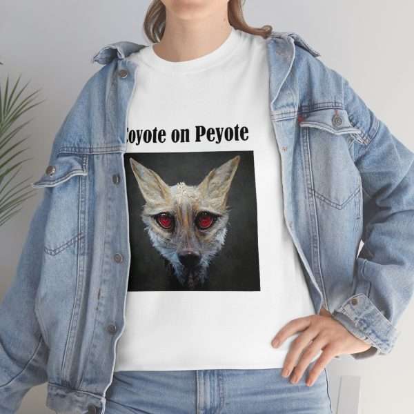 Unisex Heavy Cotton T-shirt - Coyote on Peyote - Image 6