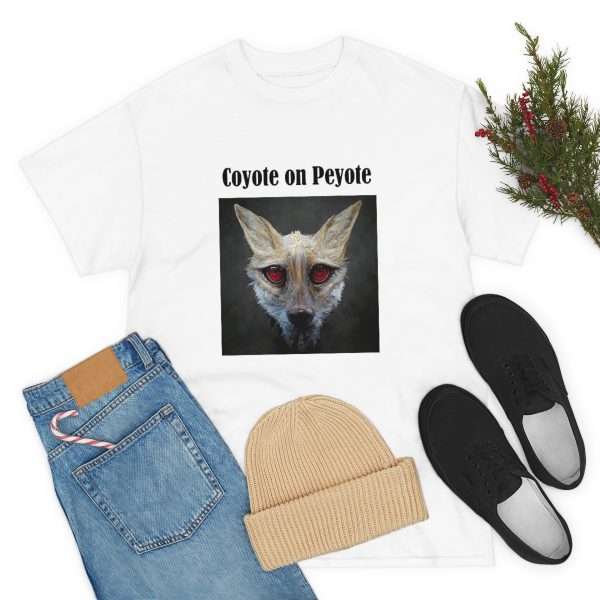 Unisex Heavy Cotton T-shirt - Coyote on Peyote - Image 7