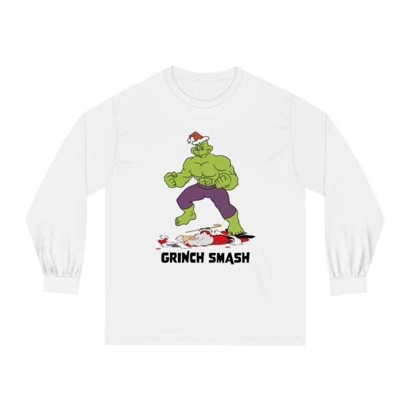 Unisex Classic Long Sleeve T-Shirt - Grinch Smash - Image 2