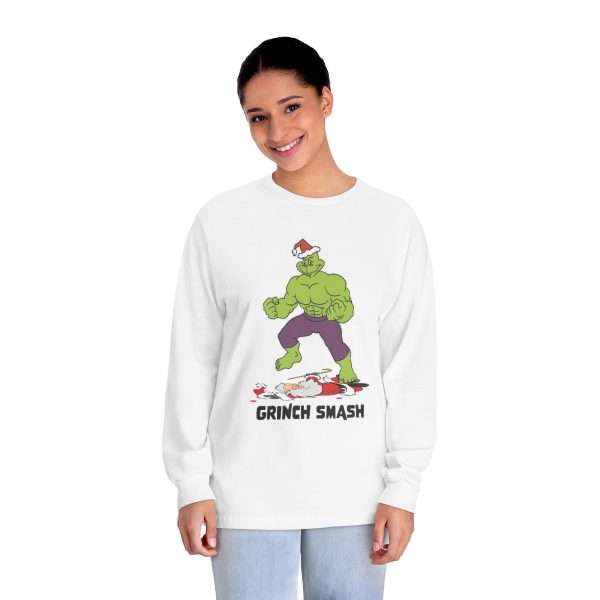 Unisex Classic Long Sleeve T-Shirt - Grinch Smash - Image 3