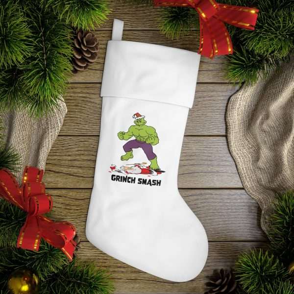 Holiday Christmas Stocking - Grinch Smash