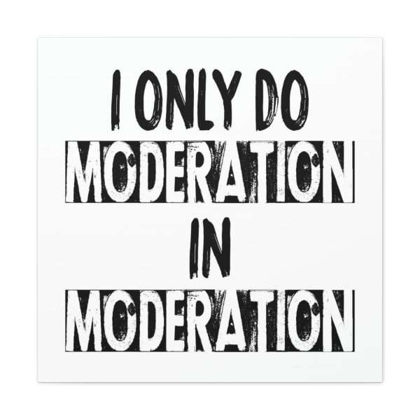 Funny Canvas Art Print Gallery Wrap - I Only Do Moderation in Moderation - Image 2