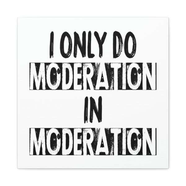 Funny Canvas Art Print Gallery Wrap - I Only Do Moderation in Moderation - Image 8