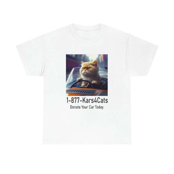 Funny Unisex Heavy Cotton T-shirt - 1-877-Kars4Cats Donate Your Car Today - Image 2