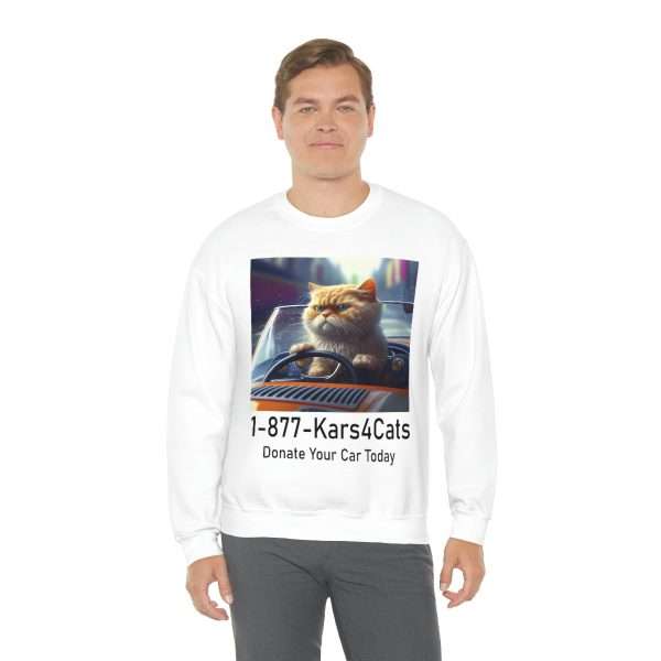 Funny Unisex Heavy Blend Crewneck Sweatshirt - 1-877-Kars4Cats Donate Your Car Today