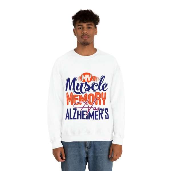 Humorous Unisex Heavy Blend Crewneck Sweatshirt - My Muscle Memory Has Alzheimer’s - Image 4