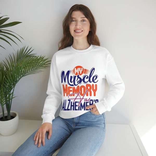 Humorous Unisex Heavy Blend Crewneck Sweatshirt - My Muscle Memory Has Alzheimer’s - Image 6