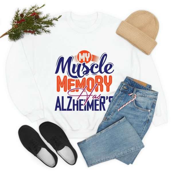 Humorous Unisex Heavy Blend Crewneck Sweatshirt - My Muscle Memory Has Alzheimer’s - Image 7