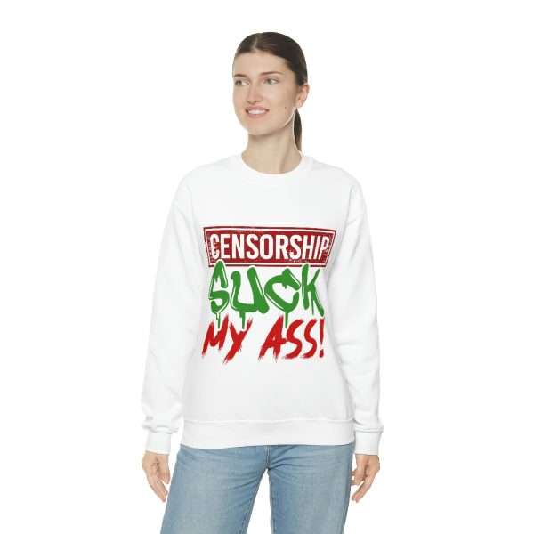 Humorous Unisex Heavy Blend Crewneck Sweatshirt - Censorship Suck My Ass! - Image 5