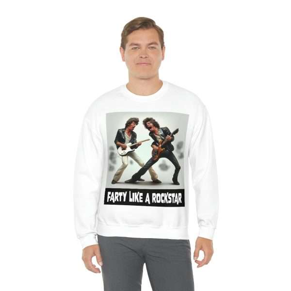 Funny Unisex Heavy Blend Crewneck Sweatshirt - Farty Like a Rockstar - Image 4