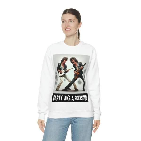 Funny Unisex Heavy Blend Crewneck Sweatshirt - Farty Like a Rockstar - Image 5