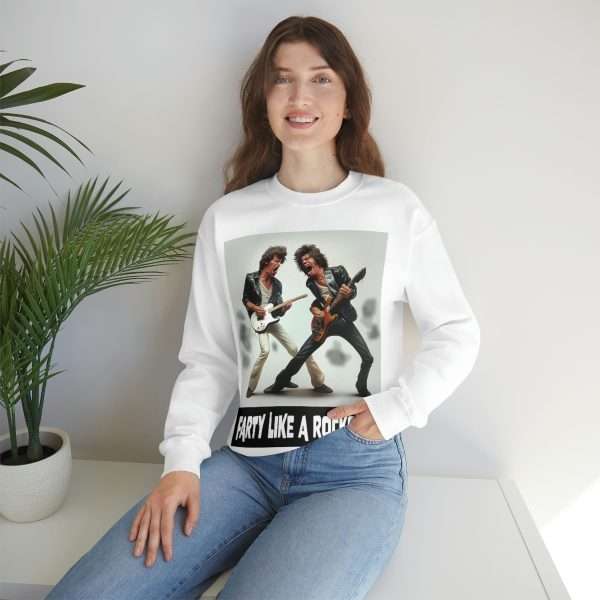 Funny Unisex Heavy Blend Crewneck Sweatshirt - Farty Like a Rockstar - Image 6