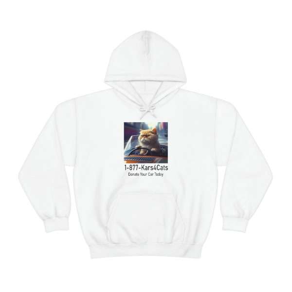 Funny Unisex Heavy Blend Hoodie Sweatshirt - 1-877-Kars4Cats Donate Your Car Today - Image 2