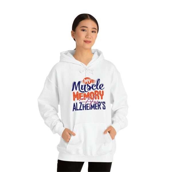 Humorous Unisex Heavy Blend Hoodie Sweatshirt - My Muscle Memory Has Alzheimer’s - Image 3