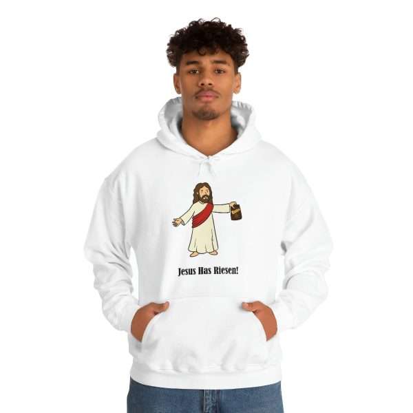 Humorous Unisex Heavy Blend Hoodie Sweatshirt - Jesus Has Riesen! - Image 4