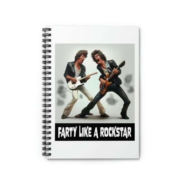 Funny Spiral Notebook with Ruled Lines - Farty Like a Rockstar