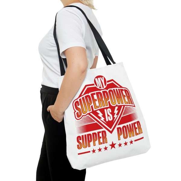 Funny Tote Bag AOP - My Superpower Is Supper Power - Image 12