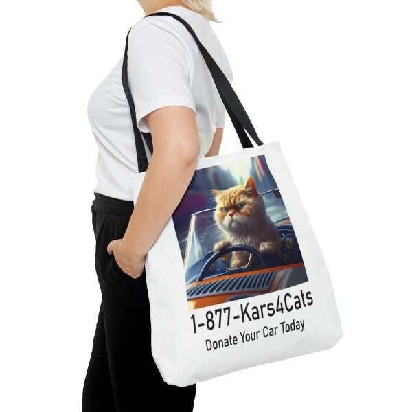 Funny Tote Bag - 1-877-Kars4Cats Donate Your Car Today - Image 12