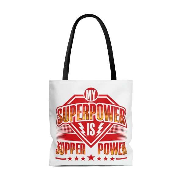 Funny Tote Bag AOP - My Superpower Is Supper Power - Image 10